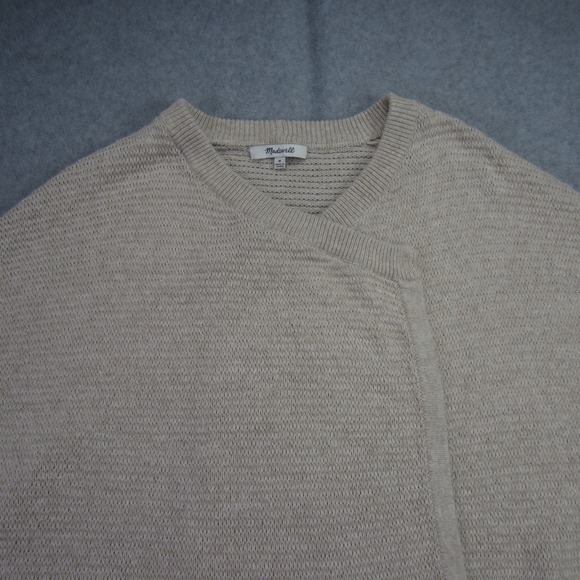 Madewell‎ Cardigan Womens Medium Beige Knit Dolman Sleeve Open FrontSweater - Picture 4 of 16